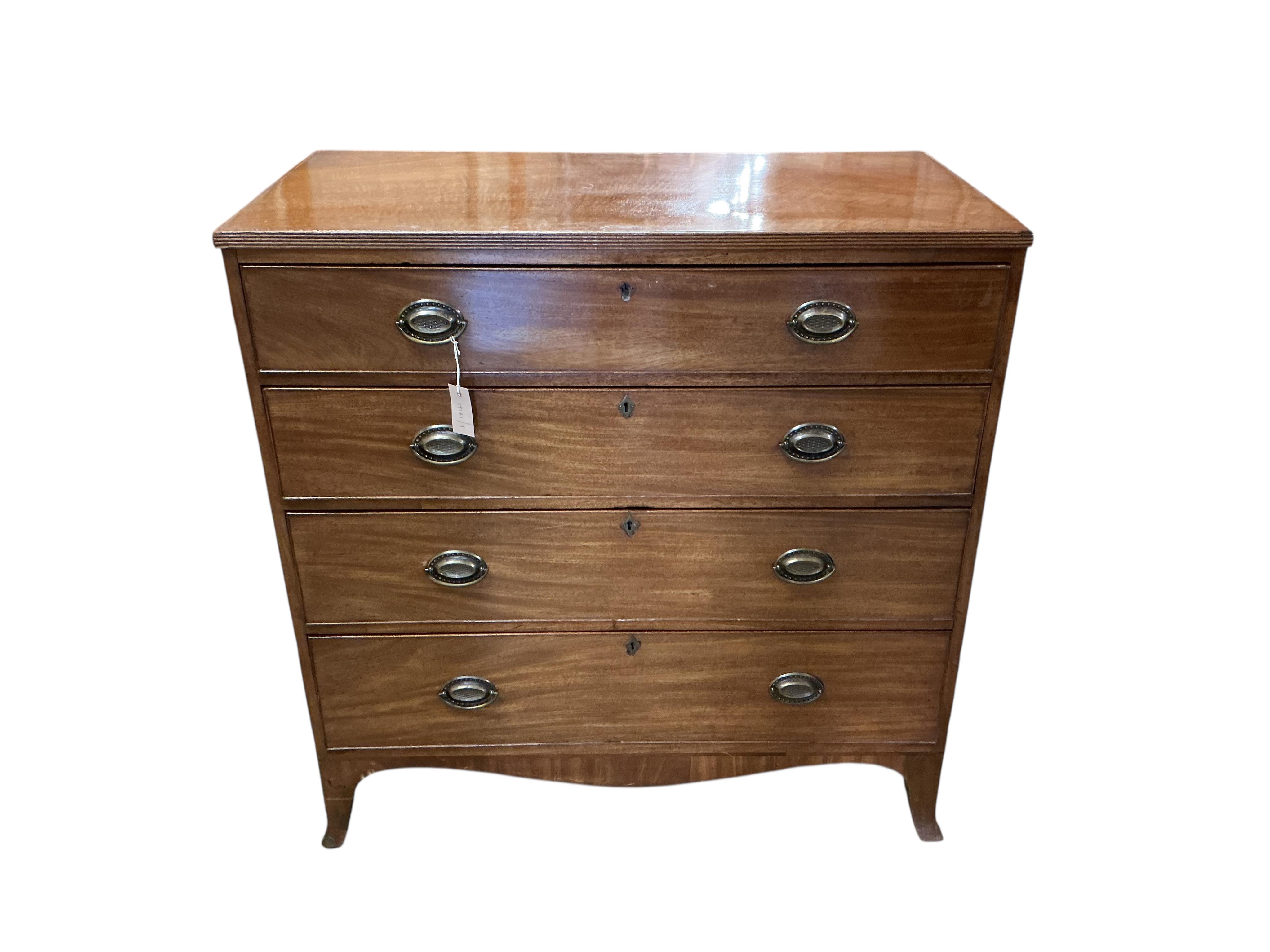 A Regency mahogany chest, width 100cm, depth 52cm, height 101cm